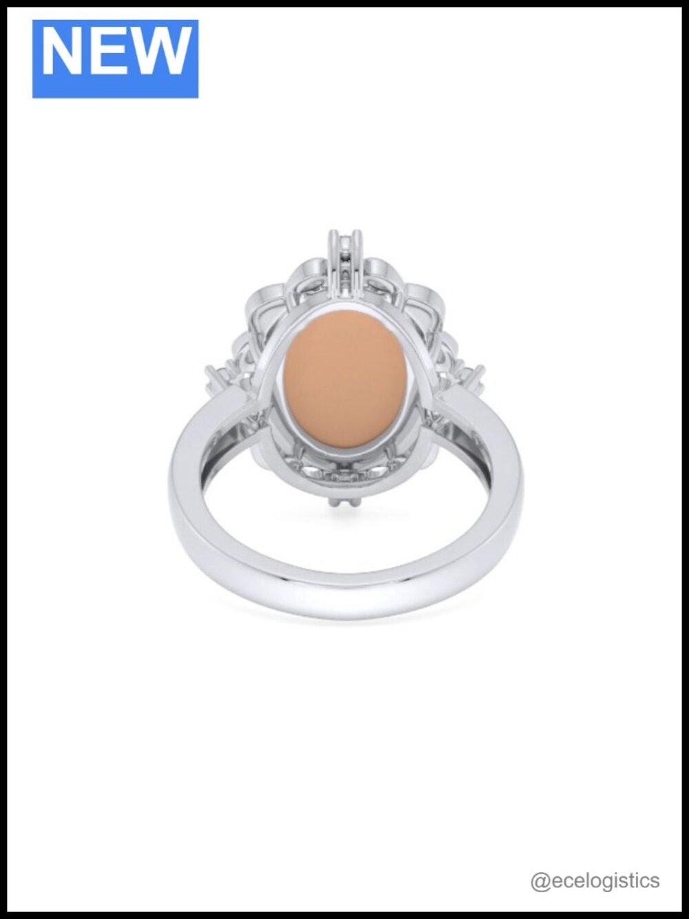 Sterling Silver Agate Cameo Queen Statement Ring Size 8 - Picture 6 of 6